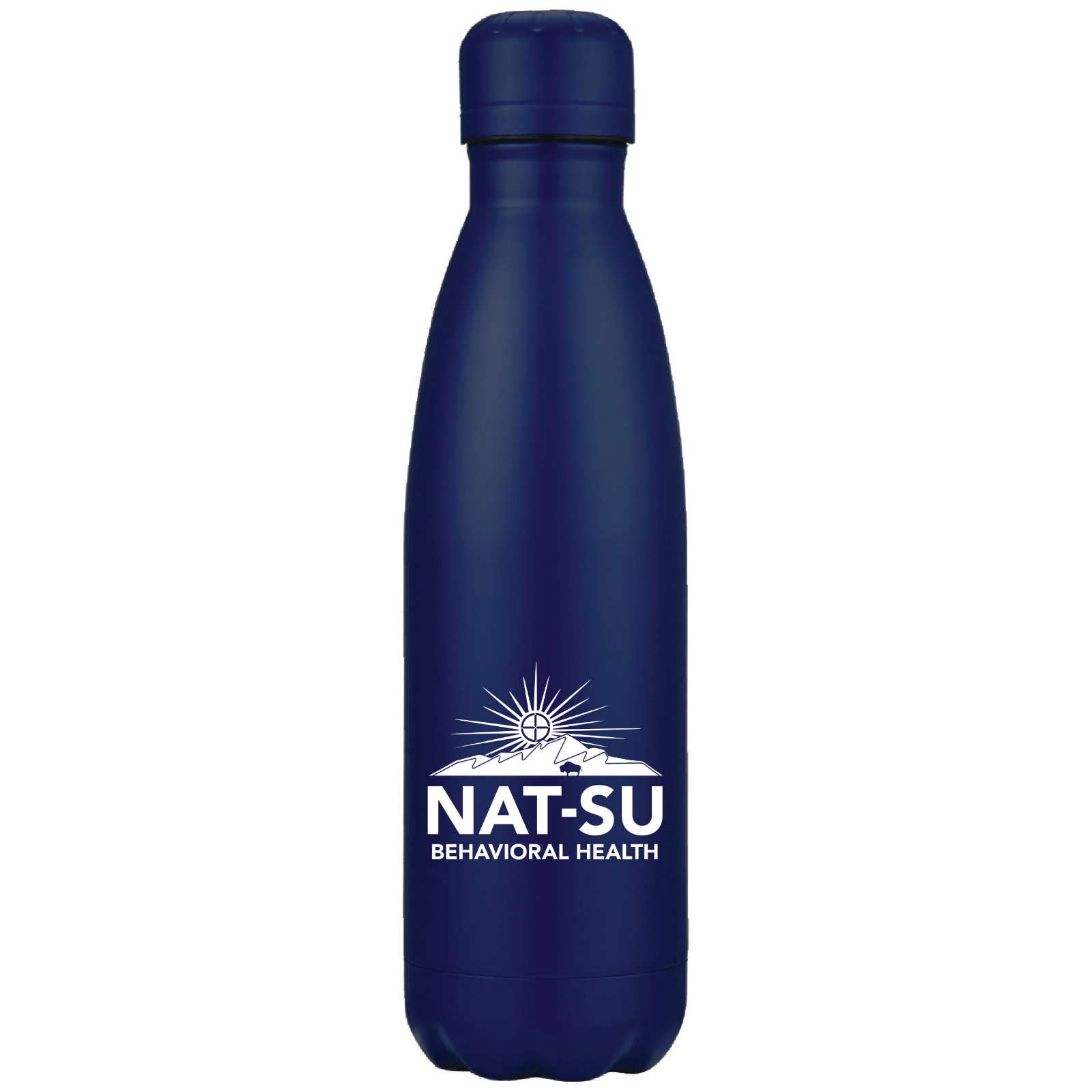 NAT-SU BEHAVIORAL HEALTH 17 oz. Double Wall Stainless Steel Bottle - Navy