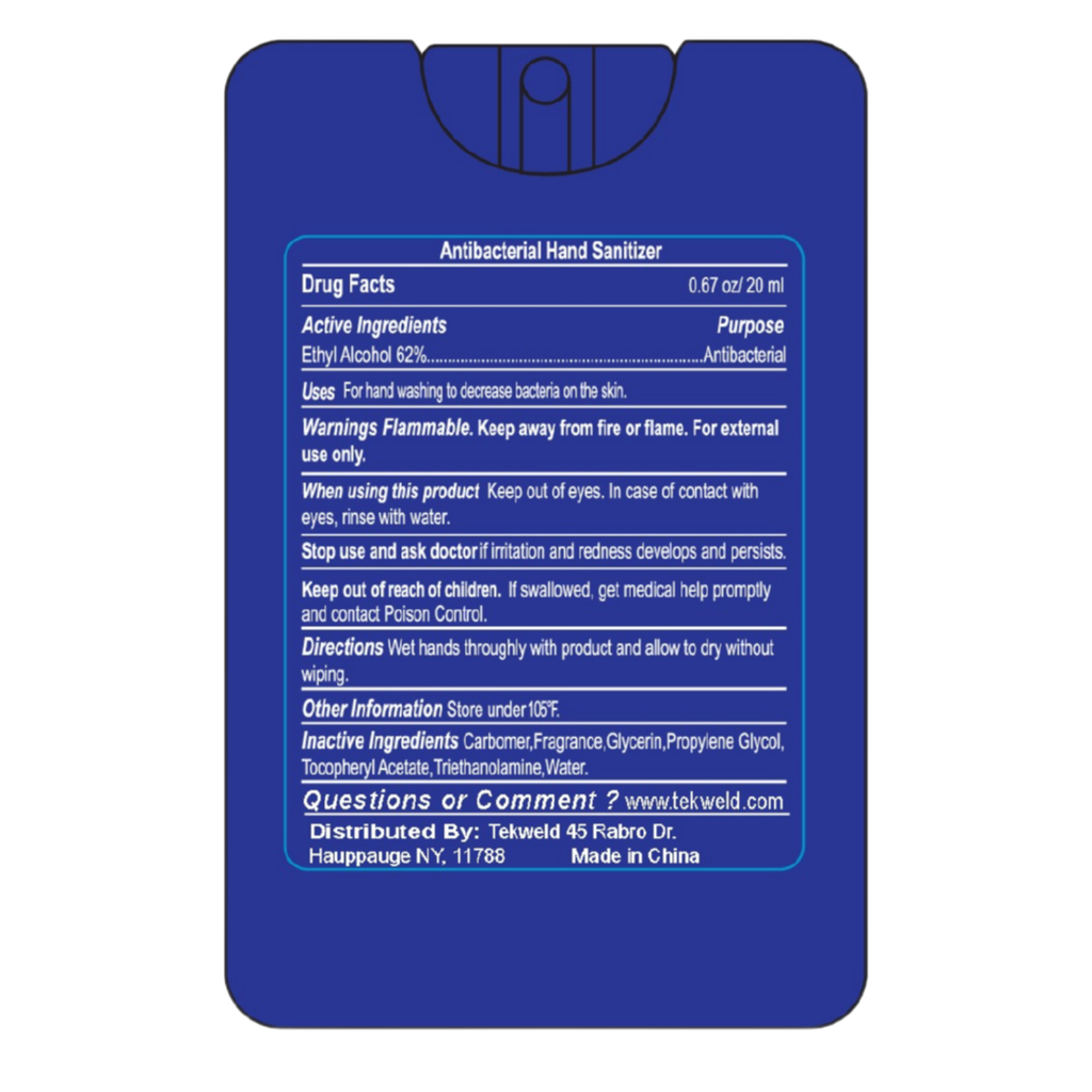 NAT-SU Credit Card Style Antibacterial Hand Sanitizer Spray - Blue