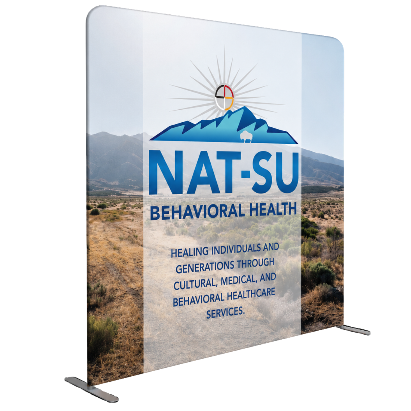 NAT-SU BEHAVIORAL HEALTH 8ft Double-Sided Full Color Fabric Display Wall