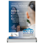 NAT-SU BEHAVIORAL HEALTH Mini Table-Top Retractable Banner Stand - Whole Person Care