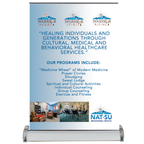 NAT-SU WARRIOR Mini Table-Top Retractable Banner Stand - Missions