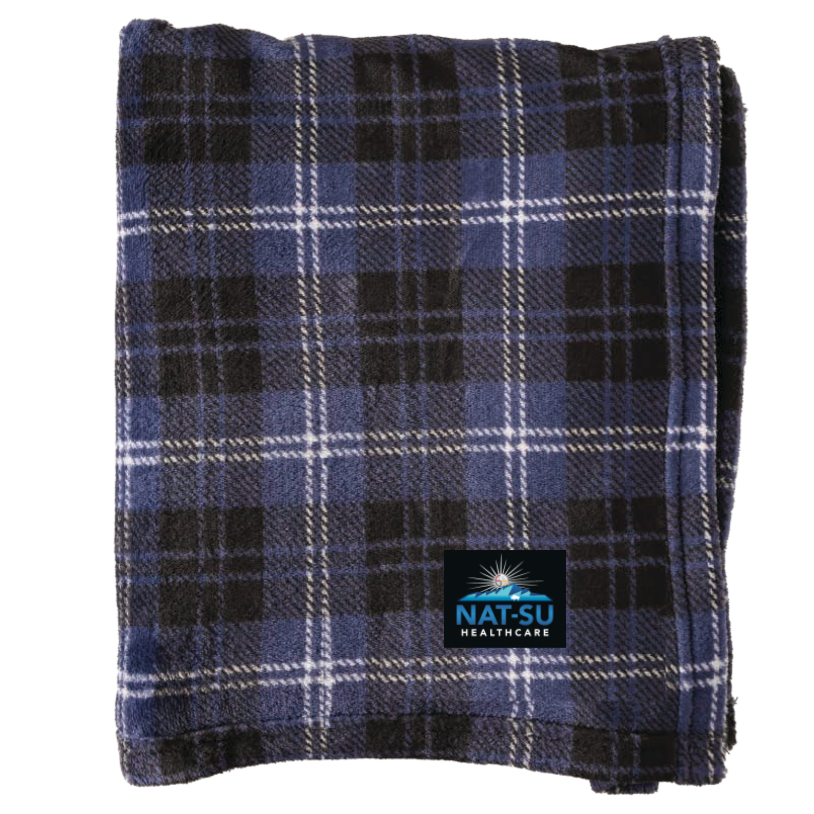 NAT-SU ReGen rPET Flannel Throw Blanket - Navy/Black Plaid