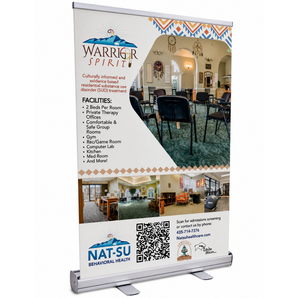 NAT-SU BEHAVIORAL HEALTH 24" X 36" Retractable Banner Stand - Warrior Spirit