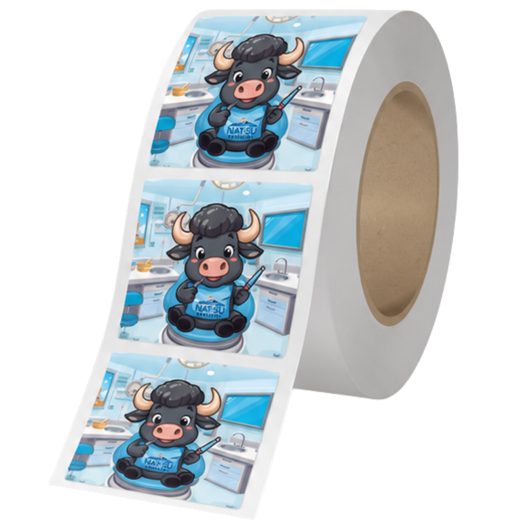 NAT-SU 2" x 2" BOPP Sticker Roll