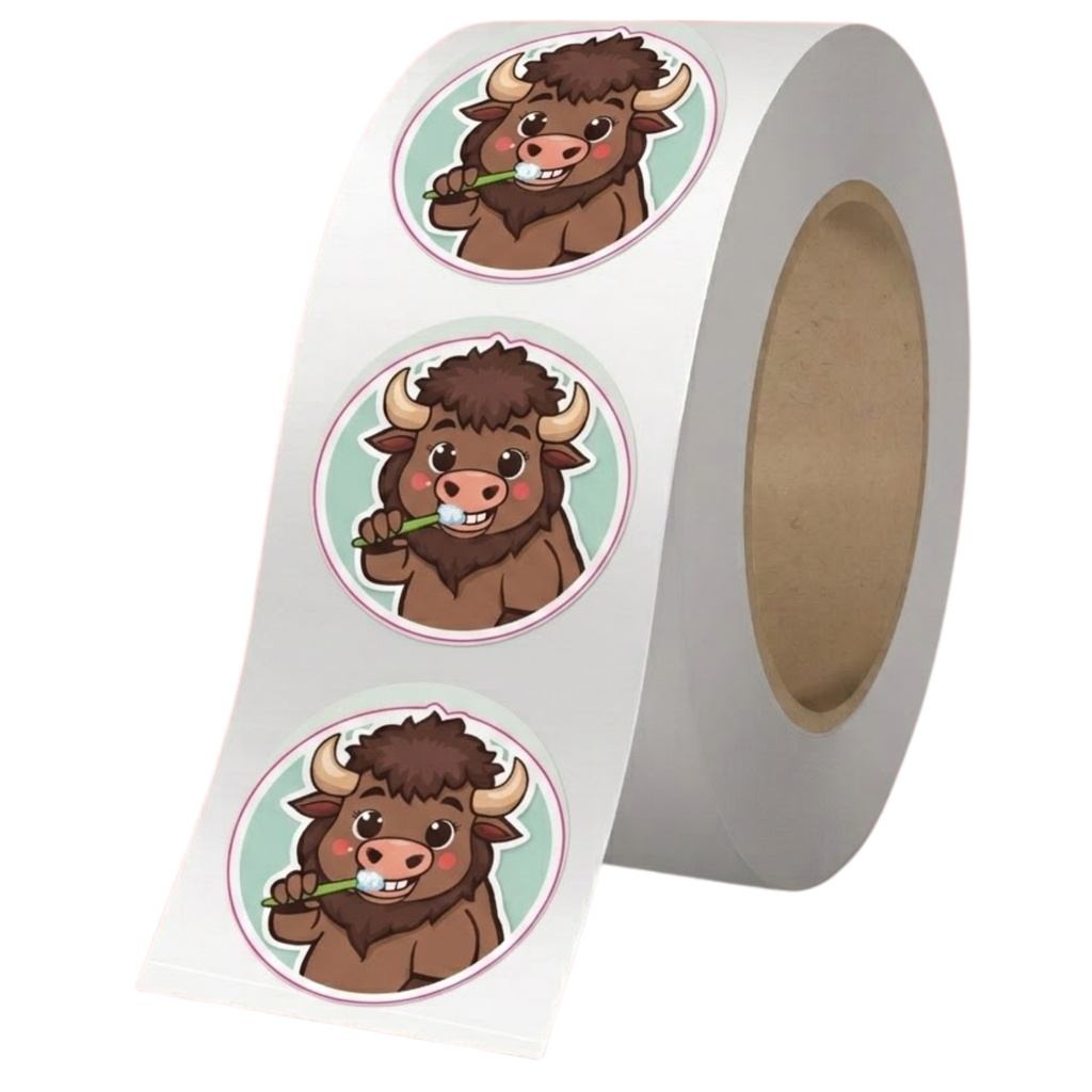 NAT-SU 2" x 2" BOPP Sticker Roll