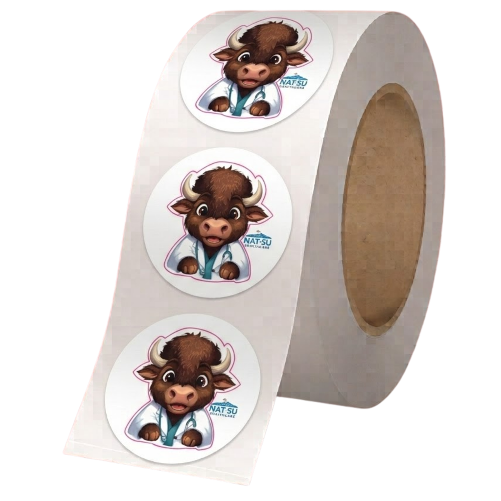 NAT-SU 2" x 2" BOPP Sticker Roll