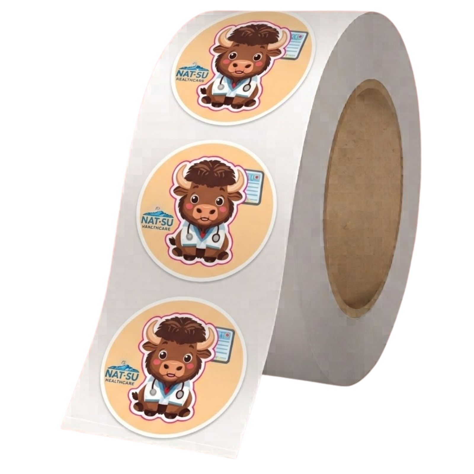 NAT-SU 2" x 2" BOPP Sticker Roll