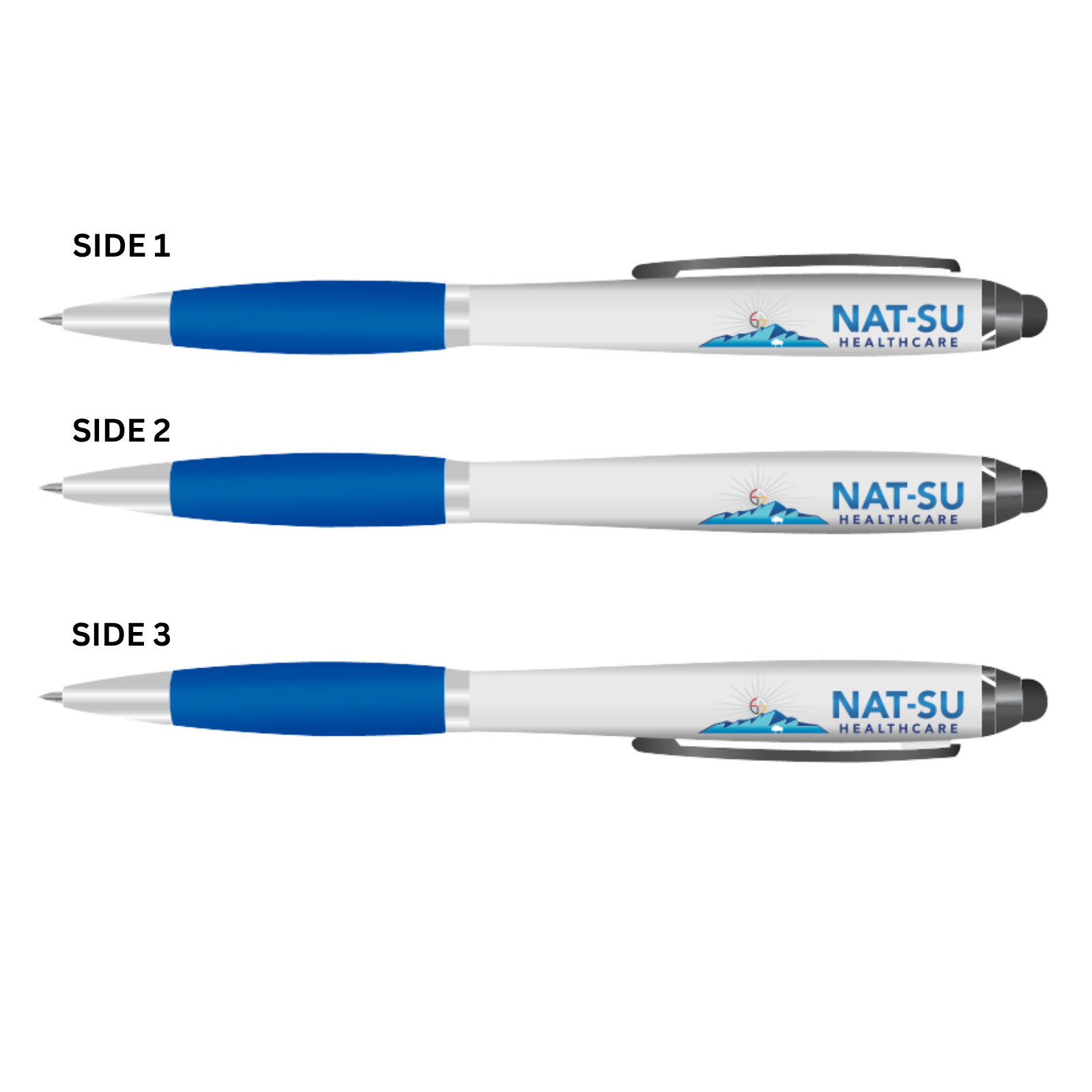 NAT-SU Squared iBasset Stylus Performance Pen™ - White / Dark Blue