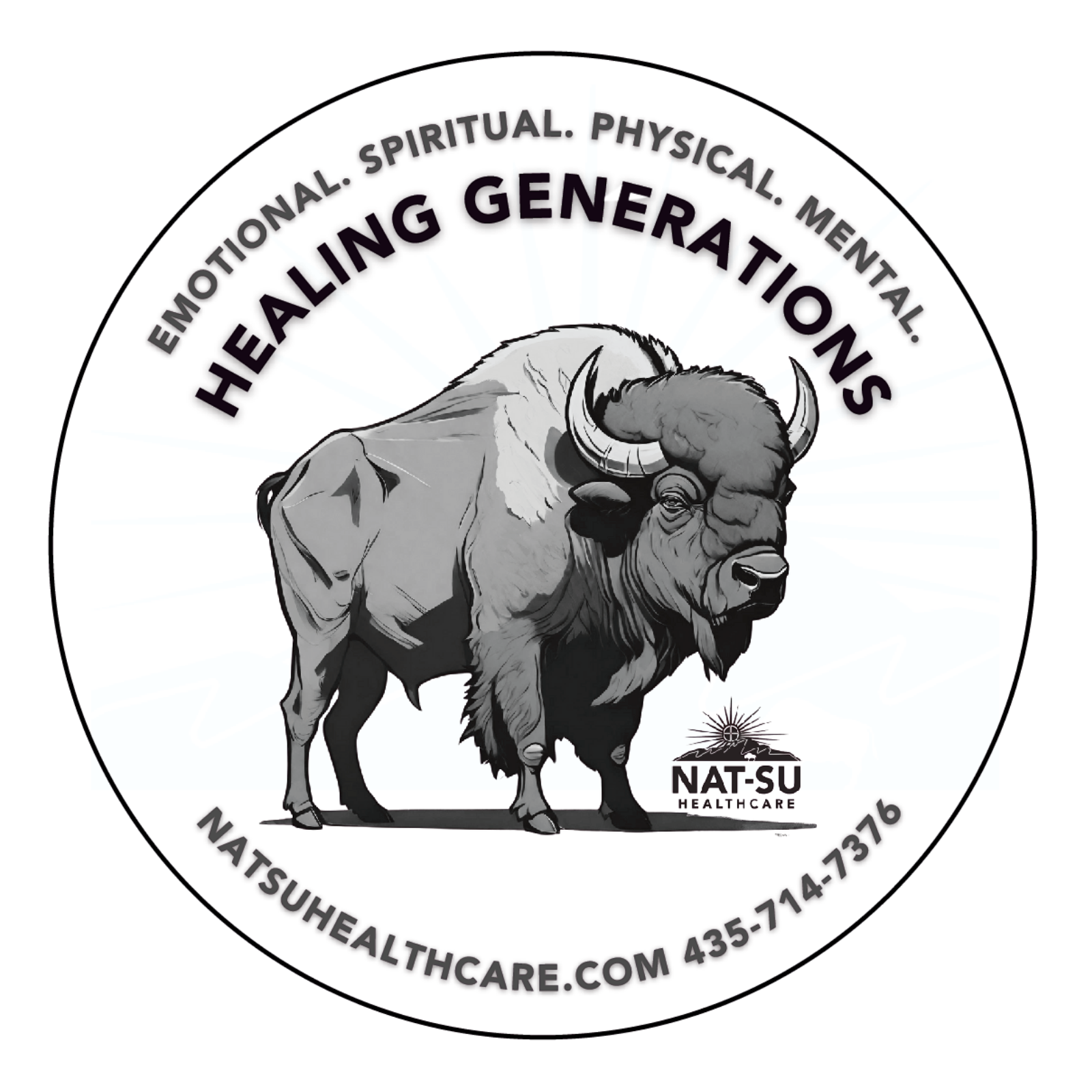 NAT-SU 3" Oval Healing Generations Sticker - Black/White