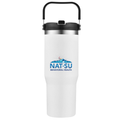 NAT-SU BEHAVIORAL HEALTH Sip Supreme 30 oz Stainless Steel Bottle - White