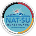 NAT-SU Round Sticker 4"- Tribal Print Classic Full Color Logo