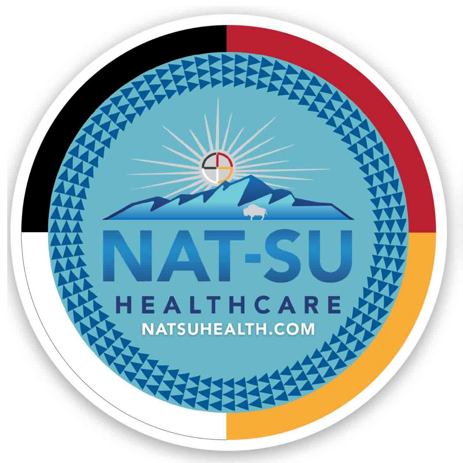 NAT-SU 4" Round Sticker - Blue