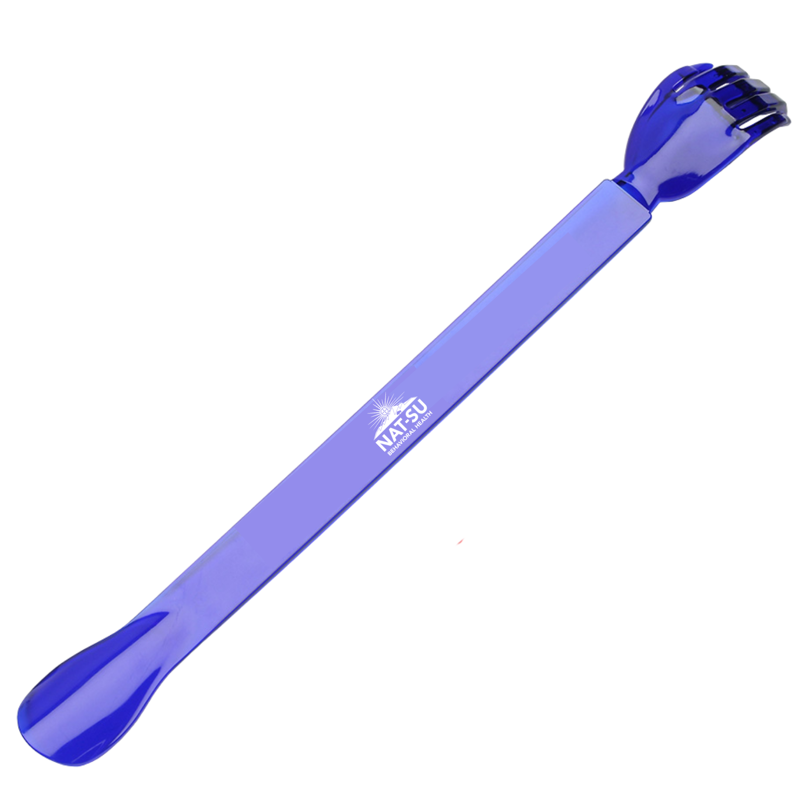 NAT-SU BEHAVIORAL HEALTH Helping Hand Back Scratcher with Shoehorn - Blue